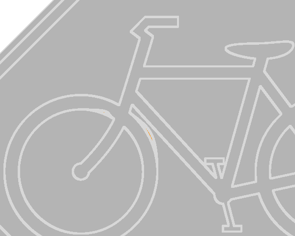 Diff crop highlighting the nick in the bicycle frame from the SVG export in orange