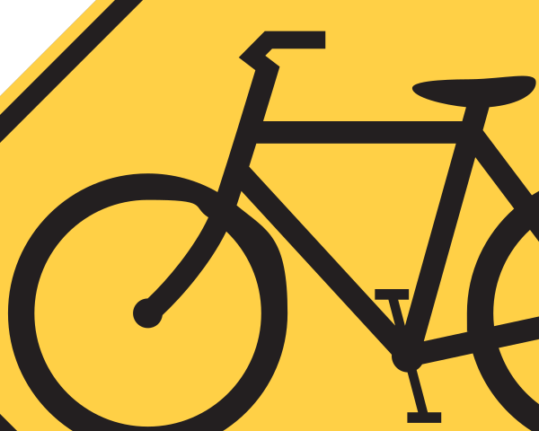 Published SVG crop showing a small nick along the bicycle frame near the front wheel