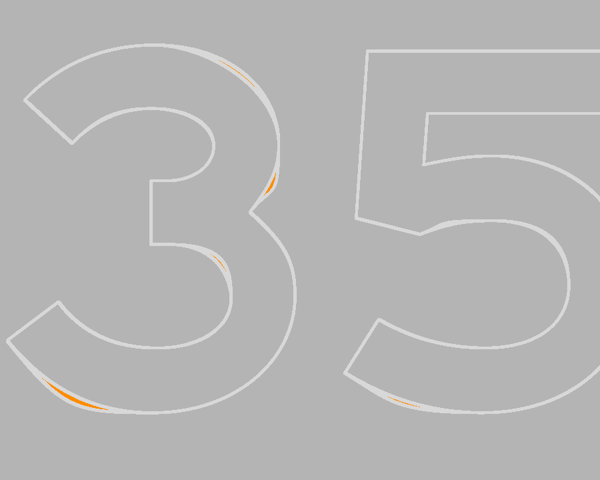 Diff crop highlighting the flattened numeral curves from the SVG export in orange