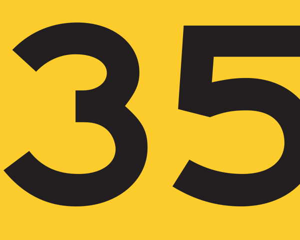 Primary PDF crop showing smooth rounded outside curves on the numerals 3 and 5