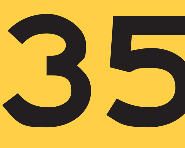 Published SVG crop showing flattened outside curves on the numerals 3 and 5